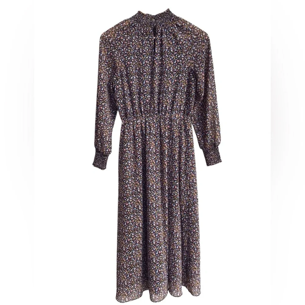 Madewell (Re)sourced Georgette Smocked Midi Dress in Folktale Paisley Size XS - Picture 9 of 14